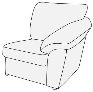 Модуль 1-местный с правым подлокотником Афина