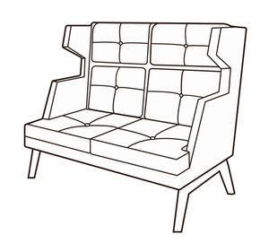 Диван 2-х местный высокий Диктатор