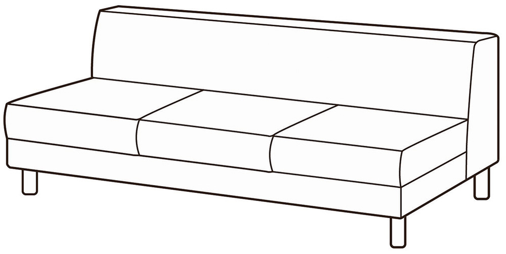 Модуль 3-х местный без подлокотников Домино