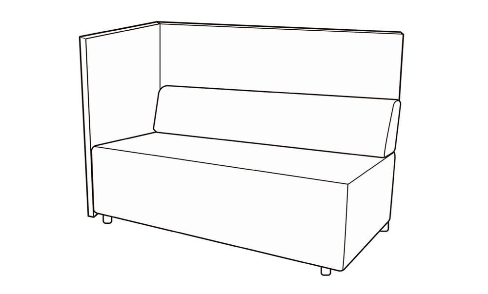 Модуль 2-х местный с левым подлокотником Гамма Купе