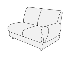 Модуль 2-местный с правым подлокотником Матрикс