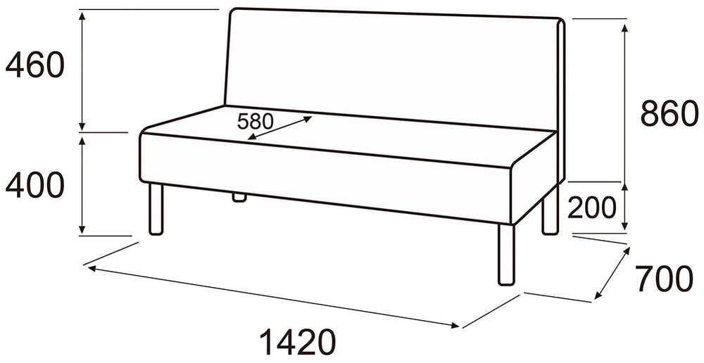 Модуль 2-х местный без подлокотников МП