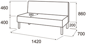 Модуль 2-х местный без подлокотников МП