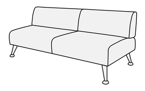 Модуль 2-х местный без подлокотников Вейт