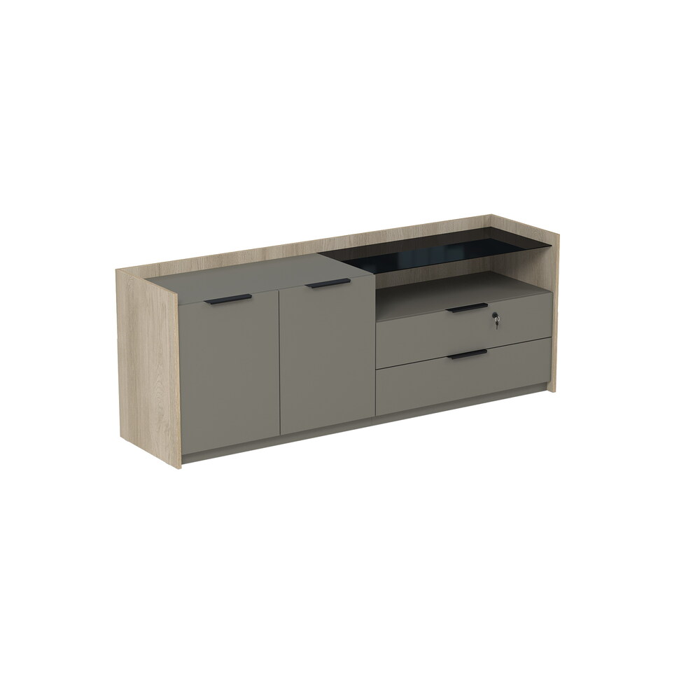 Тумба опорная, двусоставная, с ящиками, с код замком (универс: прав/лев)