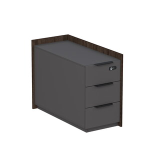 Тумба опорная, угл, с ящиками (метабокс), с код замком (универс: прав/лев)