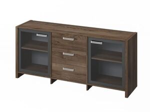 Тумба трехсекционная с 2 дверьми в алюминиевом профиле (Фурнитура INOX)