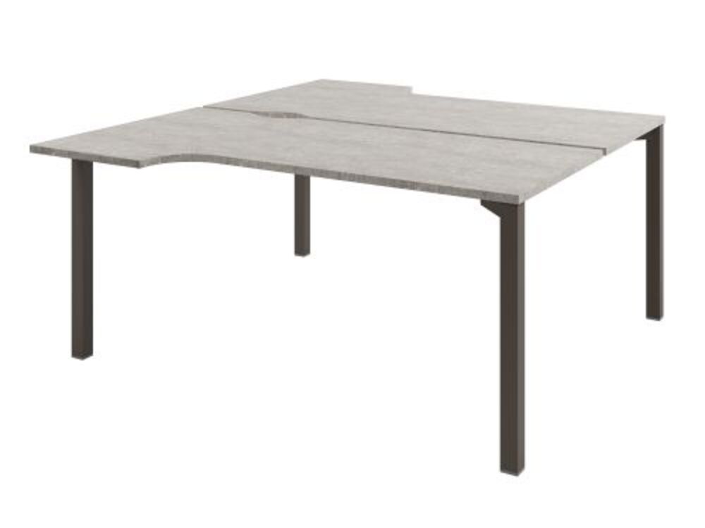 Стол-тандем эргономичный на металлокаркасе на 2 рабочих места