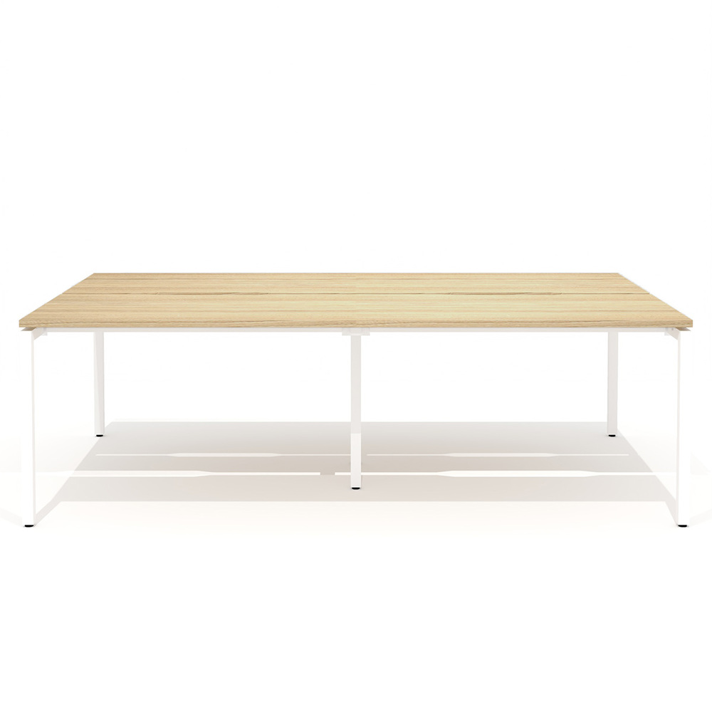 Двойная группа сдвоенного стола с вырезом на металлокаркасе