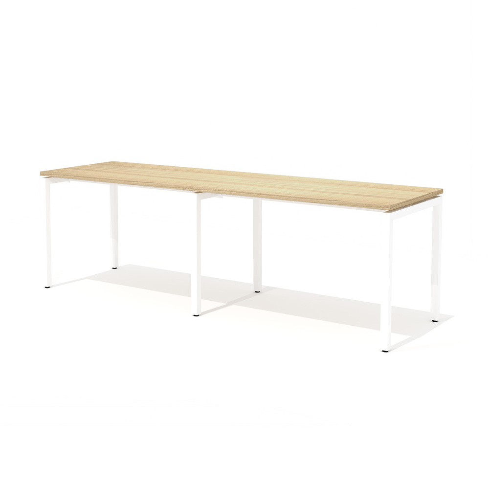 Двойной стол прямой на металлокаркасе