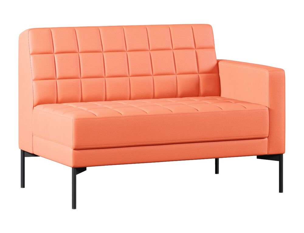 Секция с подлокотником двухместный левый