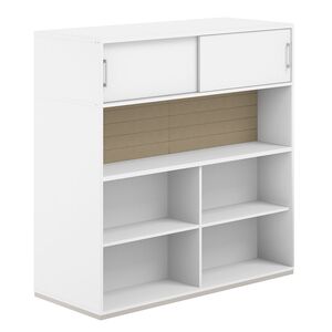 Стеллаж-комбо 2-стор. 1238 с антресолью, с экраном тканевым высоким