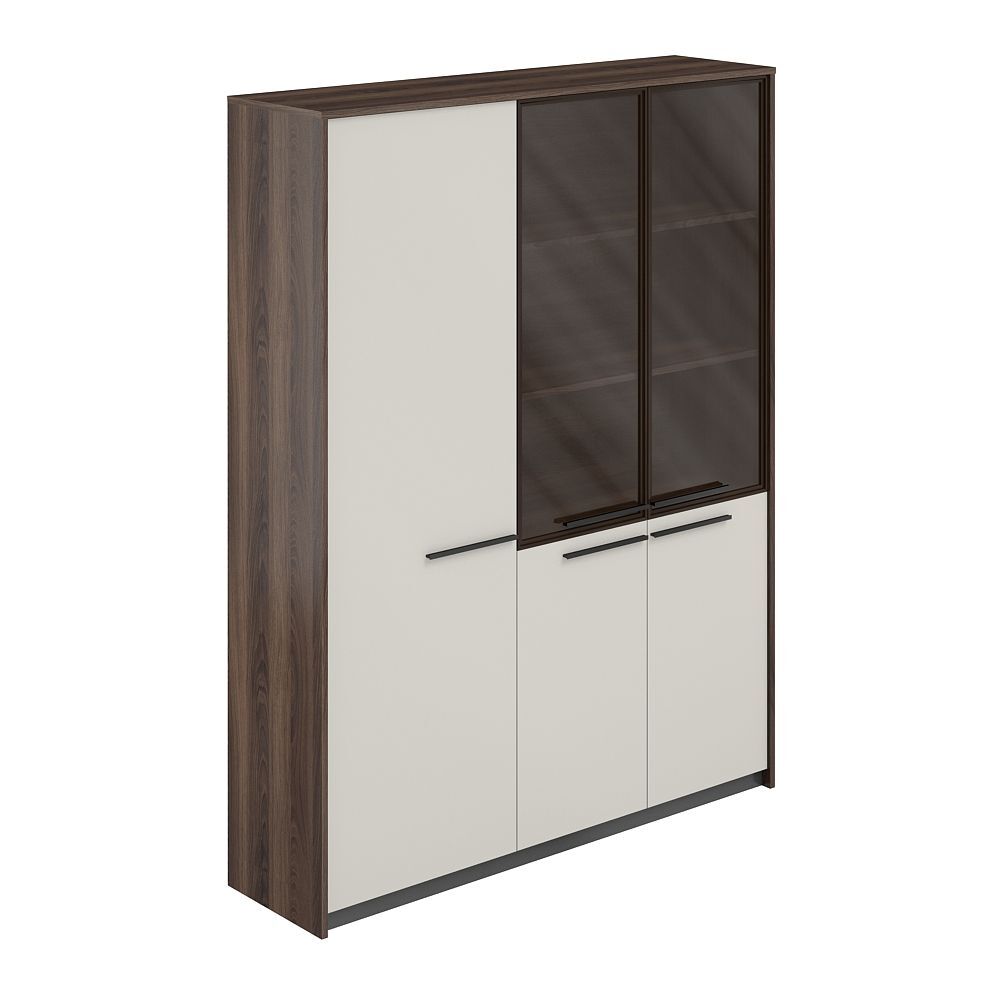 Шкафы высокие: широкий комбинированный со стеклом и узкий