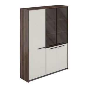 Шкафы высокие: широкий комбинированный со стеклом и узкий