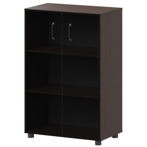 Стеллаж средний закрытый с стеклянными фасадами