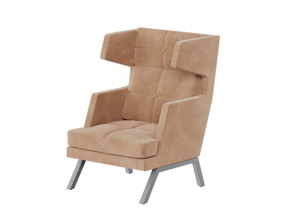 Кресло высокое с декором из пуговиц