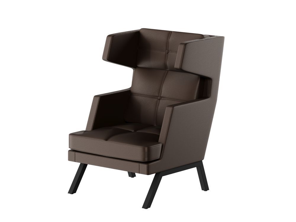 Кресло высокое с декором из пуговиц