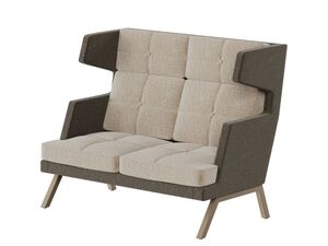 Диван двухместный высокий с декором из пуговиц