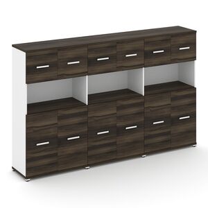 Шкаф три широкие секции, 4 ниши