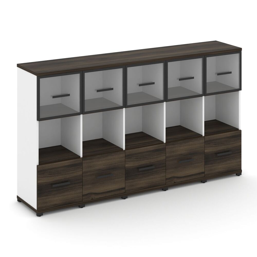 Шкаф пять узких секций, 3 ниши