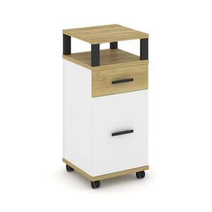 Тумба мобильная 1 ящик + 1 распашной фасад с надставкой