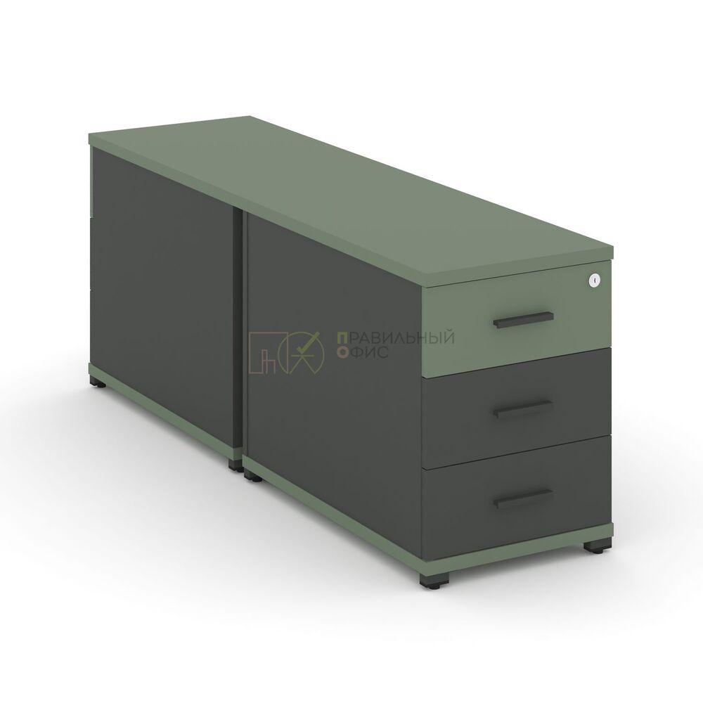 Тумба двухсторонняя опорная/приставная 3 ящика