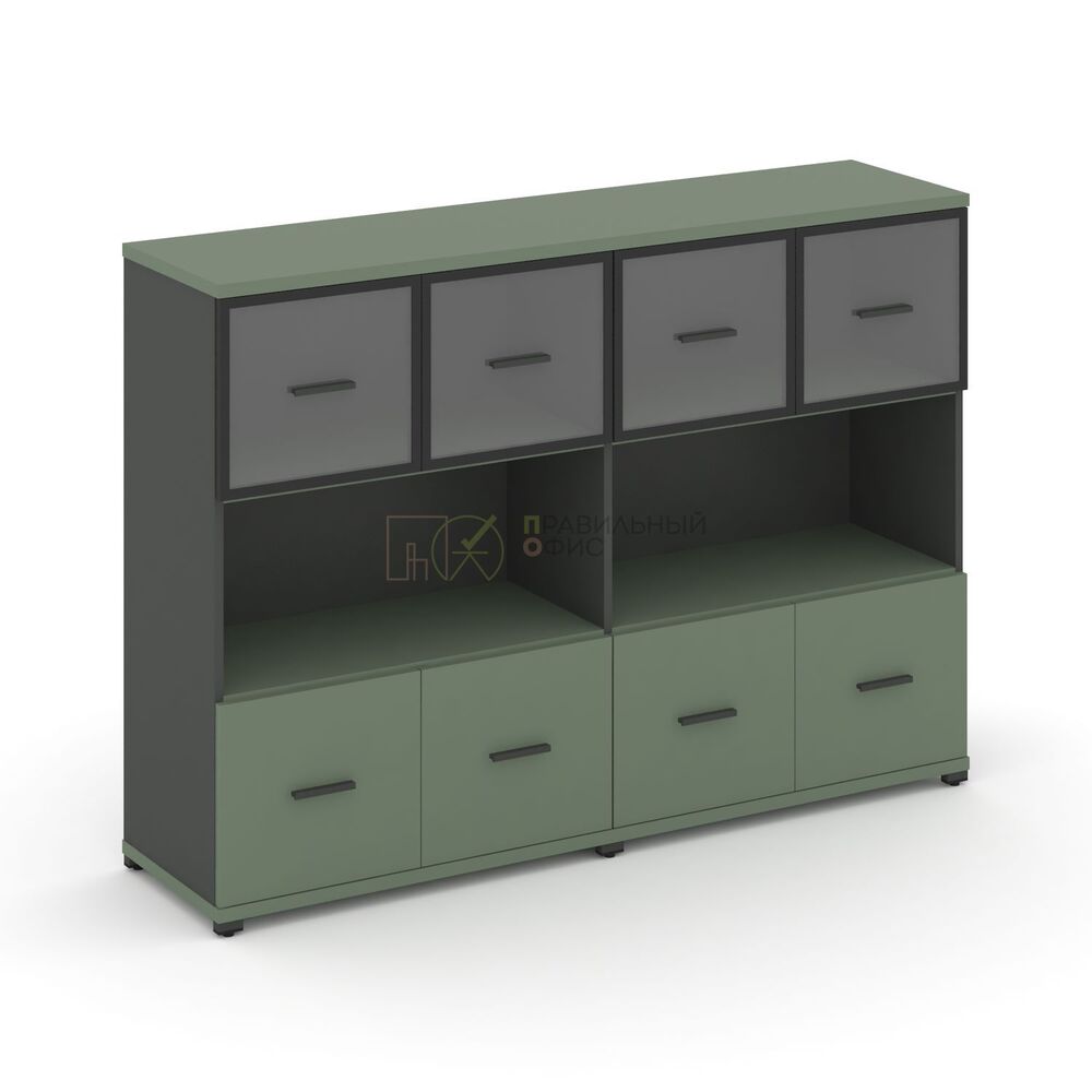 Шкаф две широкие секции, 3 ниши