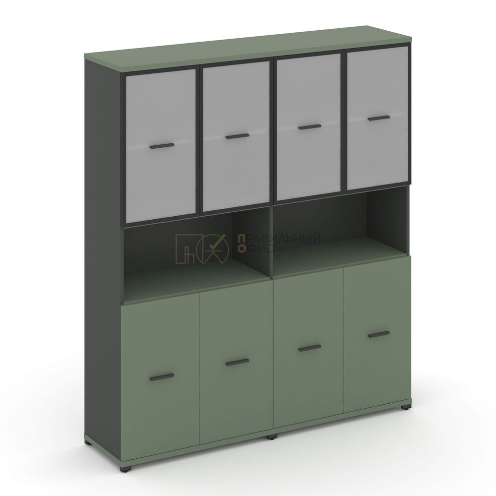 Шкаф две широкие секции, 5 ниш