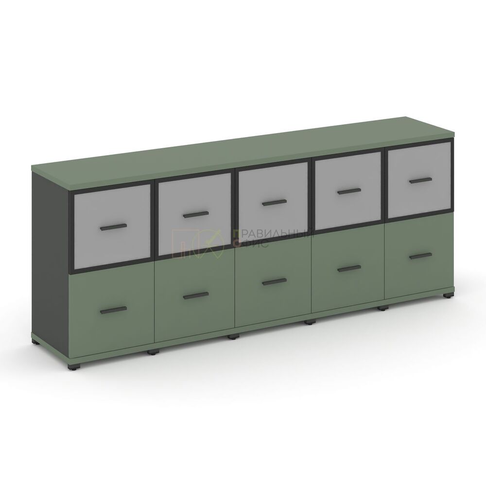 Шкаф пять узких секций, 2 ниши