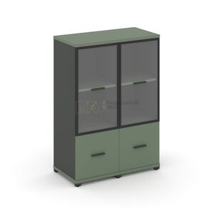 Шкаф две узкие секции, 3 ниши