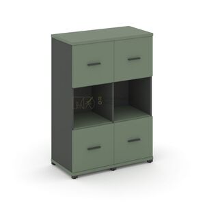 Шкаф две узкие секции, 3 ниши