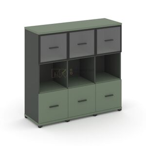 Шкаф три узкие секции, 3 ниши