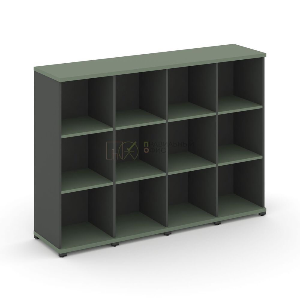 Стеллаж четыре узкие секции, 3 ниши