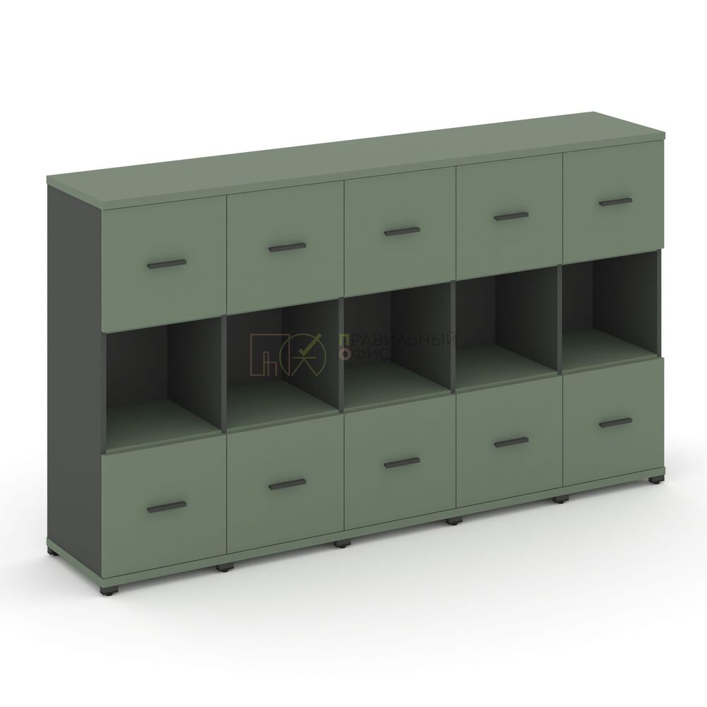 Шкаф пять узких секций, 3 ниши