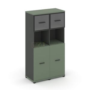 Шкаф две узкие секции, 4 ниши