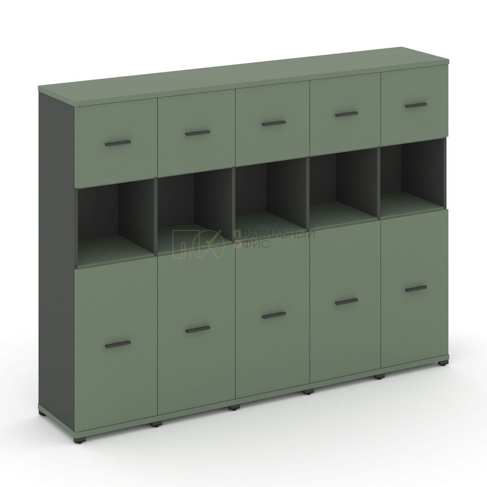 Шкаф пять узких секций, 4 ниши