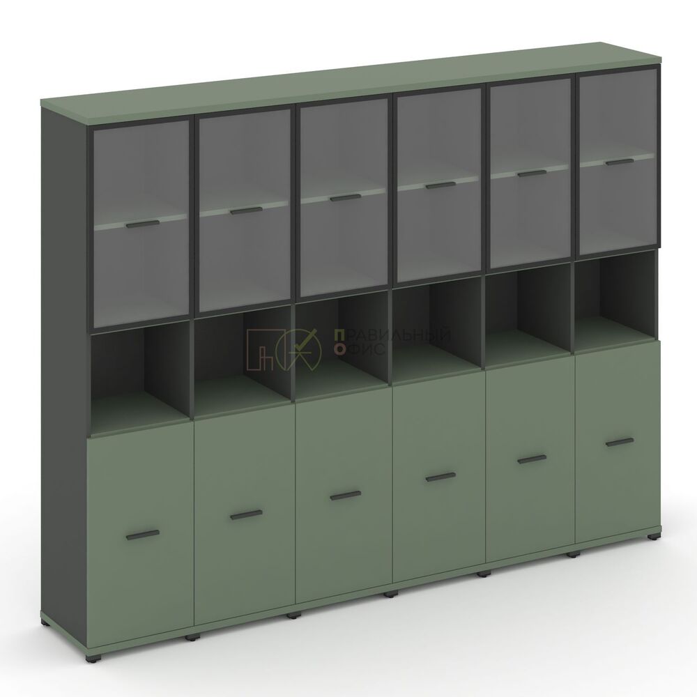 Шкаф шесть узких секций, 5 ниш