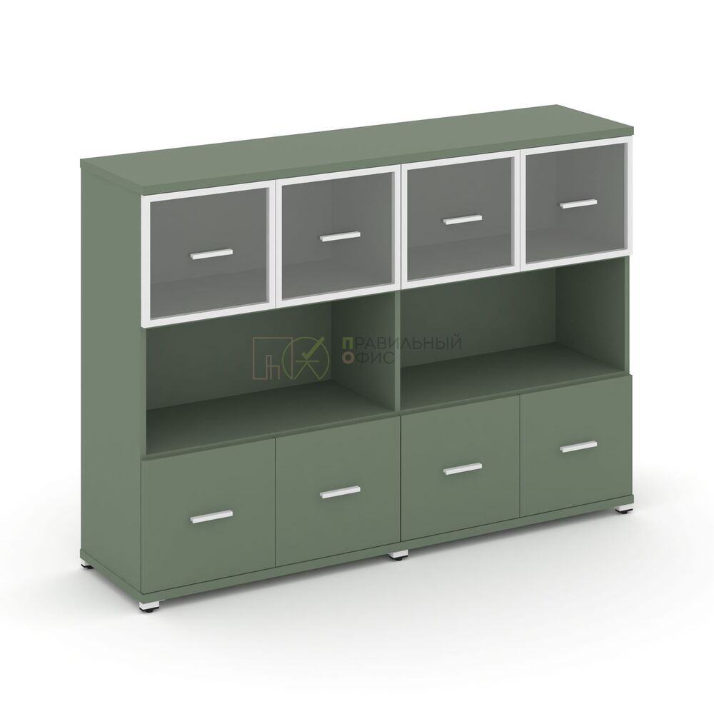 Шкаф две широкие секции, 3 ниши