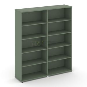 Стеллаж две широкие секции, 5 ниш