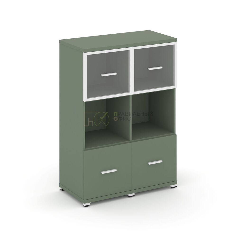 Шкаф две узкие секции, 3 ниши