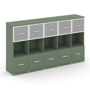 Шкаф пять узких секций, 3 ниши