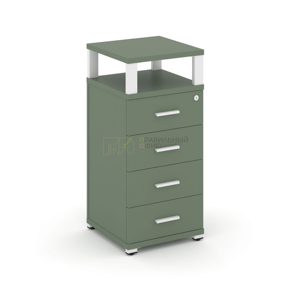 Тумба опорная/приставная 4 ящика с надставкой