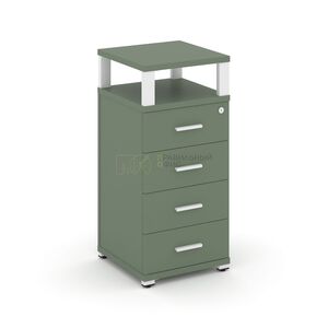 Тумба опорная/приставная 4 ящика с надставкой