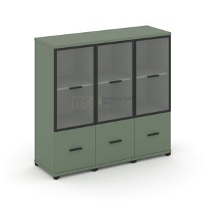 Шкаф три узкие секции, 3 ниши