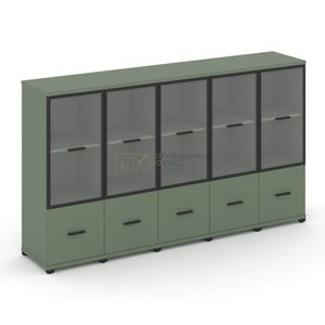 Шкаф пять узких секций, 3 ниши