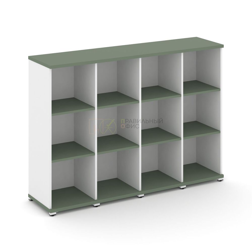 Стеллаж четыре узкие секции, 3 ниши