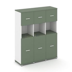 Шкаф три узкие секции, 4 ниши