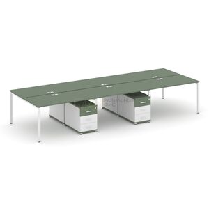 Рабочая станция на 6 мест с двумя двухсторонними опорными тумбами