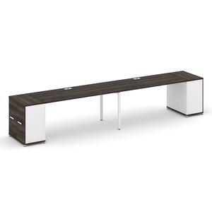 Рабочая станция с опорными распашными шкафами