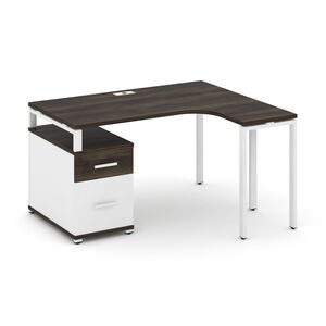 Стол эргономичный правый с опорной тумбой